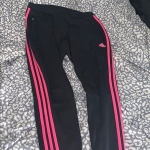 pink & black adidas pants